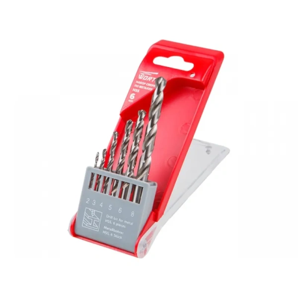Набор сверл по мет. 6шт (2-3-4-5-6-8 мм) HSS WORTEX