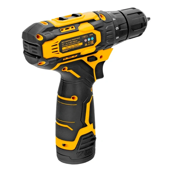 Дрель-шуруповерт аккумуляторная CDQ-12, Li-Ion, 12 В// Denzel