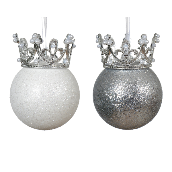 Шар елочный Kaemingk Корона 2 цвета в ассортименте 029675
