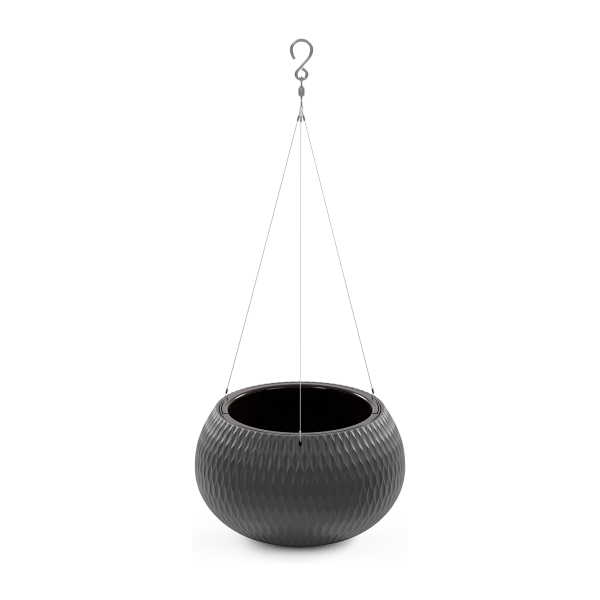 Кашпо подвесное Жемчужина D360мм 7,0/16,0л вставка графитовый М8919