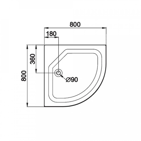 Поддон душевой Triton ПД22 ДК 1/4 круга, низкий 80х80 в комплекте