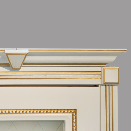 Капитель ПВХ Ясень белый (Патина золото) 100х1225х22 мм