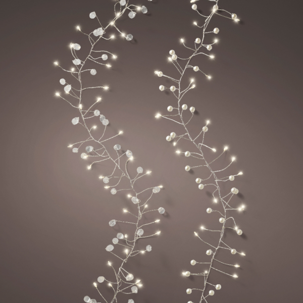 Электрогирлянда Kaemingk Микро Led с декором Жемчуг 120 IP20 на батарейках 3хАА 486170