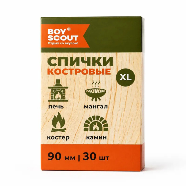 Спички BOYSCOUT Костровые 90мм 30шт