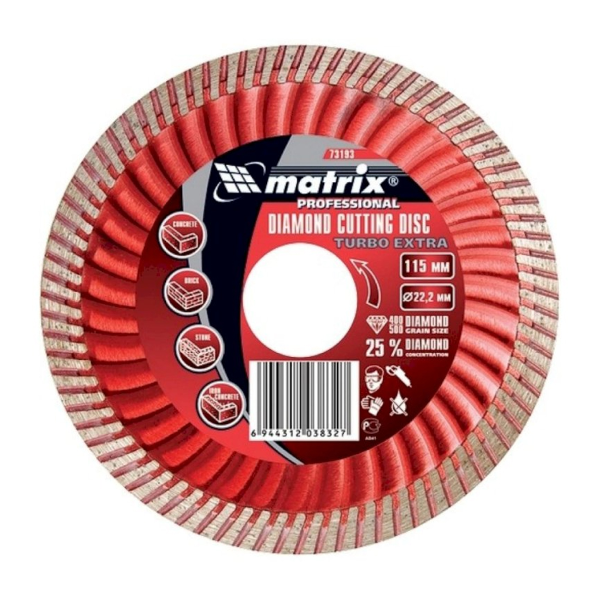 Диск алмазный отрезной Matrix Professional Turbo Extra 150 х 22,2мм сухая резка