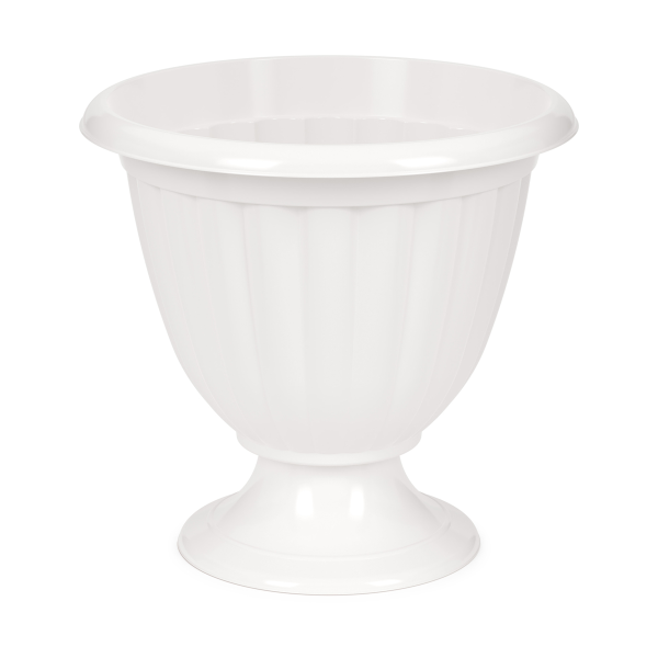 Кашпо-Вазон Жасмин D370мм 12,0л h355мм низкий белый М1391