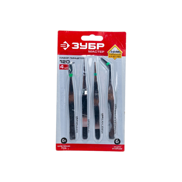 Набор пинцетов ЗУБР 120 мм, (22215-H4)