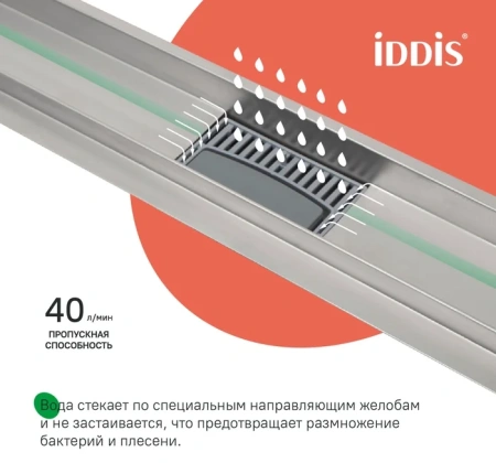 Лоток душевой, горизонтальный выпуск, комбинированный затвор, перфорированная решетка, 700мм, хром