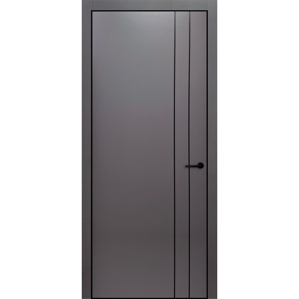 Дверное полотно №02 700х2000 эмалит графит (черная алюм.кромка с 4-х сторон, магнитная защелка) Дверное полотно №02 700х2000 эмалит графит (черная алюм.кромка с 4-х сторон, магнитная защелка)