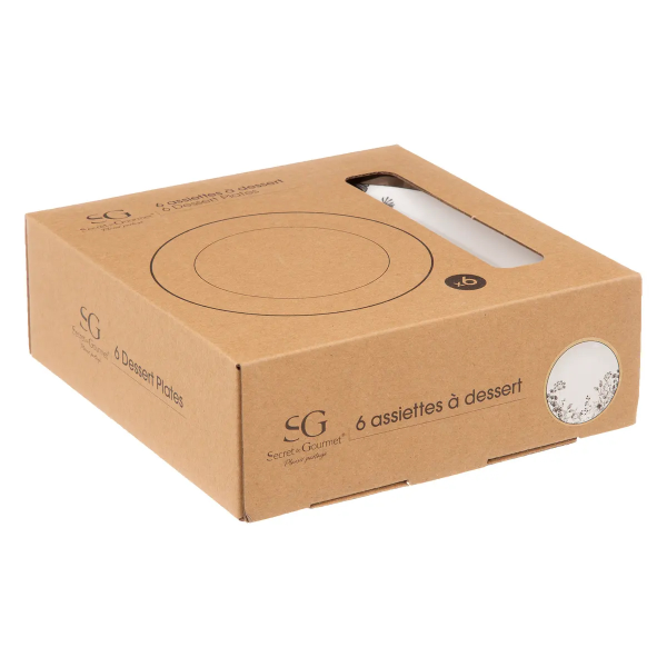 Тарелка десертная SG White Floral 20 см фарфор 154846