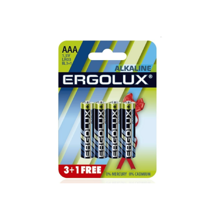 Батарейка мизинчиковая Ergolux Alkaline LR03 BL-3+1 12865