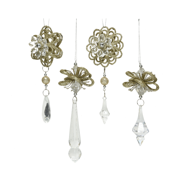 Украшение подвесное Kaemingk подвеска золотая 4 вида в ассортименте 522053