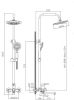 Стойка душевая со смесителем HAIBA HB24557-8 хром-белый