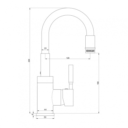 Смеситель д/к Gross Aqua ColorFlex белый (3241508W) "гибкий"р35"