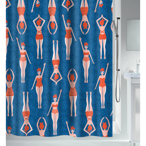 Штора для ванной Spirella BAIGNEUSES 180х200 см полиэстер синий 10.20868