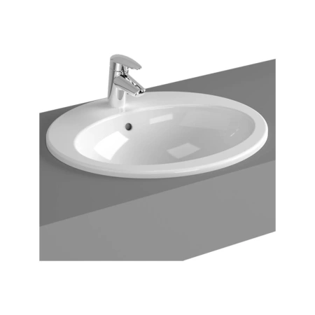 Раковина накладная Vitra S20 овальная 53 cм, c переливом, цвет белый (5468B003-0001)