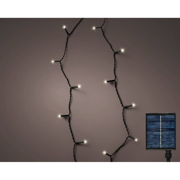 Электрогирлянда Нить уличная 18 м 240 LED IP44 холодный белый свет на солнечной батарее 8 режимов 49