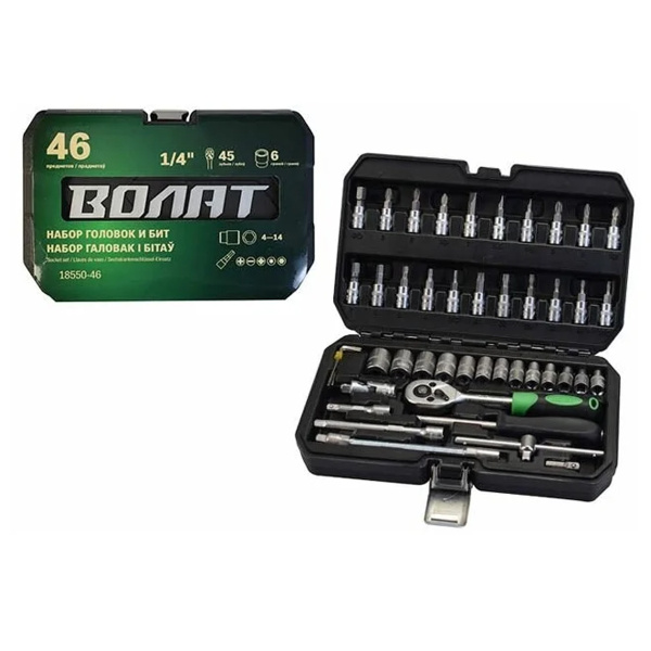Набор головок и бит 46пр. ВОЛАТ, арт.18550-46