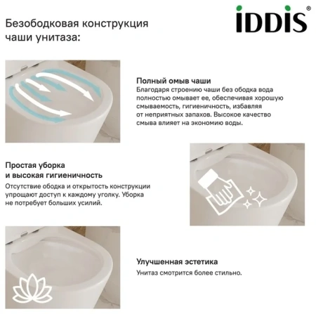 Унитаз подвесной безободковый, Calipso, IDDIS, CALRNSEi25
