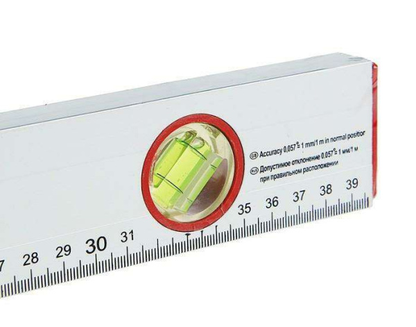 Уровень алюминиевый, 400 мм, 3 глазка, линейка// SPARTA