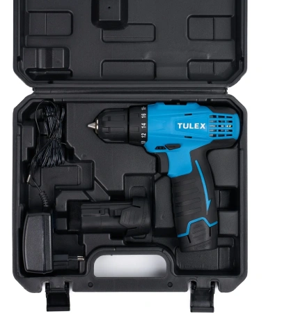 Дрель-шуруповерт TULEX TDL-12-2,2-х скор.,Li-Ion,рев.,20+1,БЗУ,10мм,0-350и0-1100об/мин,2А/ч,12В,кейс