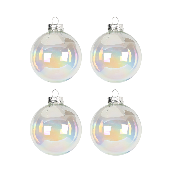 Набор елочных шаров MAGIC TIME D6 см 4 шт белый жемчуг стекло 90655