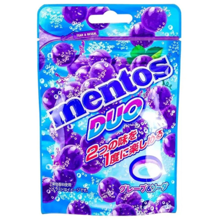 Mentos DUO конфеты со вкусом винограда и содовой 45г