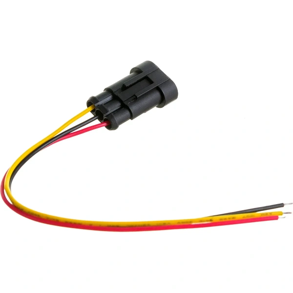 Разъем автомобильный, штекер с проводом 20 см (3-контактный), REXANT 16-0303-9 DJ7031-1.5-11