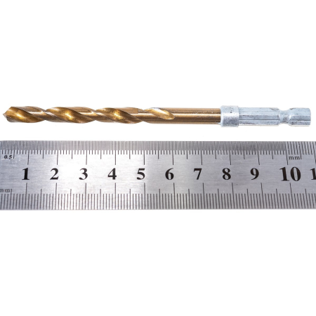 Сверло по металлу, 6 мм, HSS, нитридтитановое покрытие, 6-гранный хвостовик// Matrix
