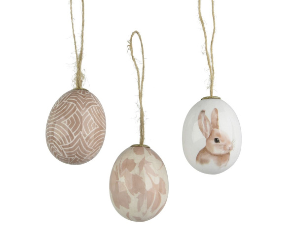 Украшение пасхальное Decoris Яйцо Easter in tulips 6х4 см см 3 диз 873137