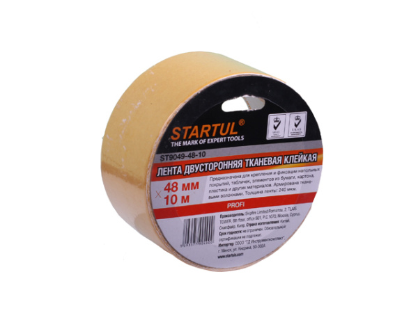 Лента двухсторонняя тканевая клейк. 48ммх10м STARTUL PROFI (ST9049-48-10)