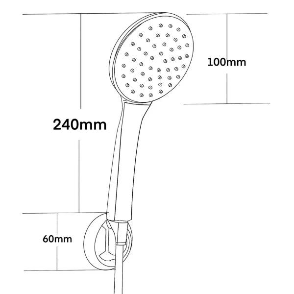 Ручной душ с держателем и шлангом, хром VODA VS100 Ручной душ с держателем и шлангом, хром VODA VS100