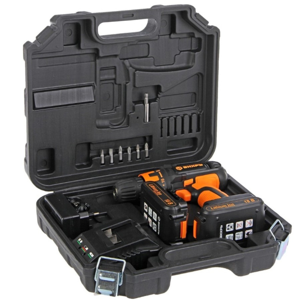 Дрель-шуруповерт ВИХРЬ аккумуляторная ДА-18Л-2К (2,0 А/ч)