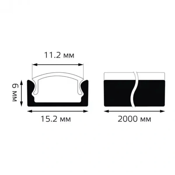 Профиль BT411 для ленты Gauss LED прямой 2м