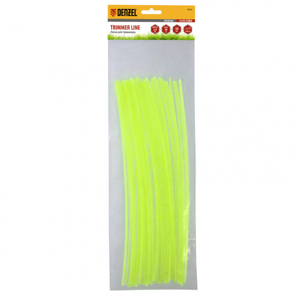 Леска для триммера Denzel квадратная нарезанная 2,4мм х 30 см 50 шт FLEX CORD