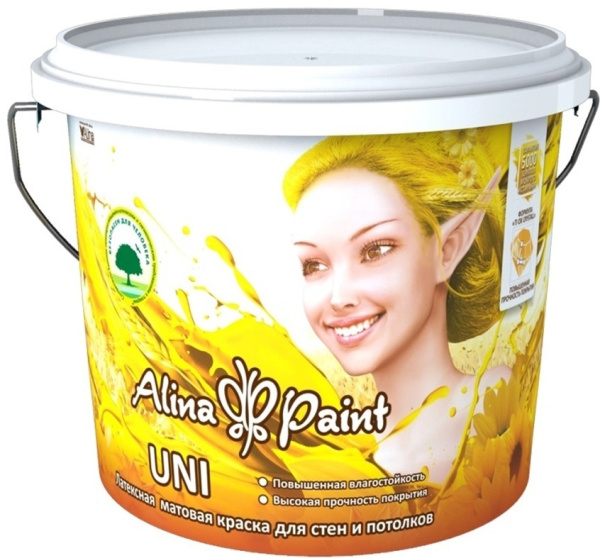 Краска водоэмульсионная, Alina Paint UNI, 14 кг, база АВ