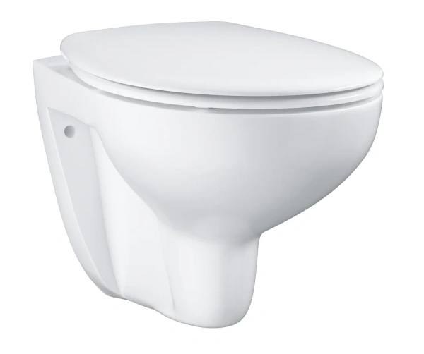 Унитаз подвесной безободковый Grohe 39351000 bau ceramic в комплекте с сиденьем, микролифт