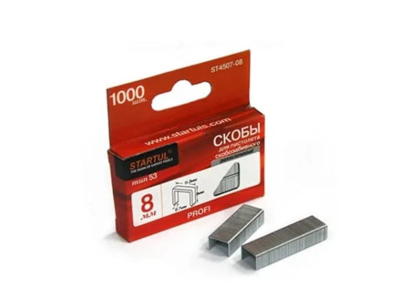 Скобы закалённ. 12мм тип 53 (1000шт) STARTUL PROFI (ST4507-12)