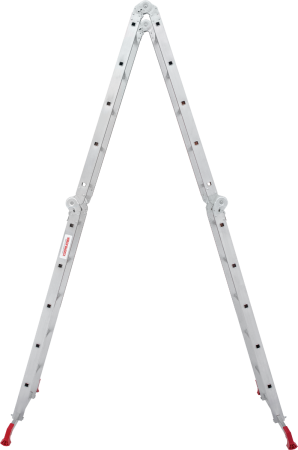 Четырехсекционная лестница-трансформер, стремянка, алюминиевая, шарнирная 4х5, нагрузка до 150 кг