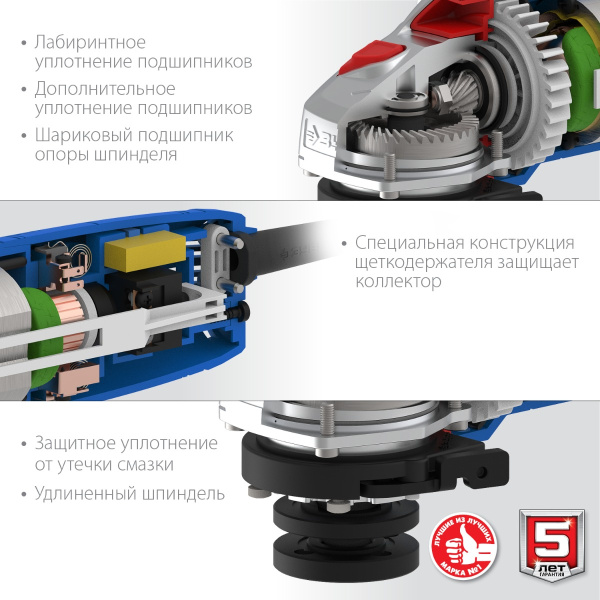 Машина ЗУБР, углошлифовальная (УШМ,БОЛГАРКА) ЗУБР, серия Профессионал, 125 мм, 750 Вт УШМ-П125-750