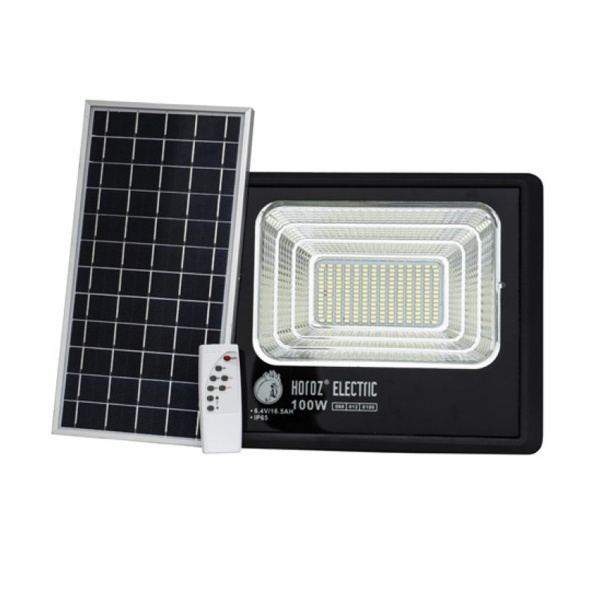 Прожектор светодиодный на солнечной батарее заряжаемый 068-012-0100 100W BLACK 6400K 3.2VDC LED SOLA