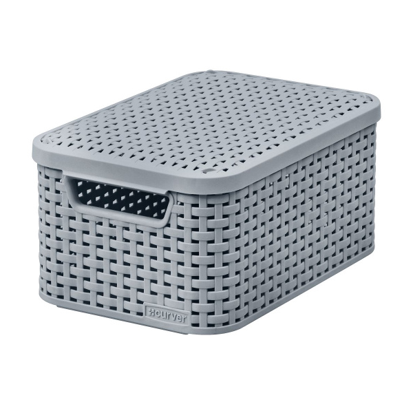 Корзина Curver STYLE для хранения с крышкой S, 6л светло-серый