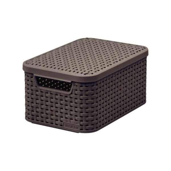 Корзина Curver STYLE для хранения с крышкой S, 6л темно-коричневый