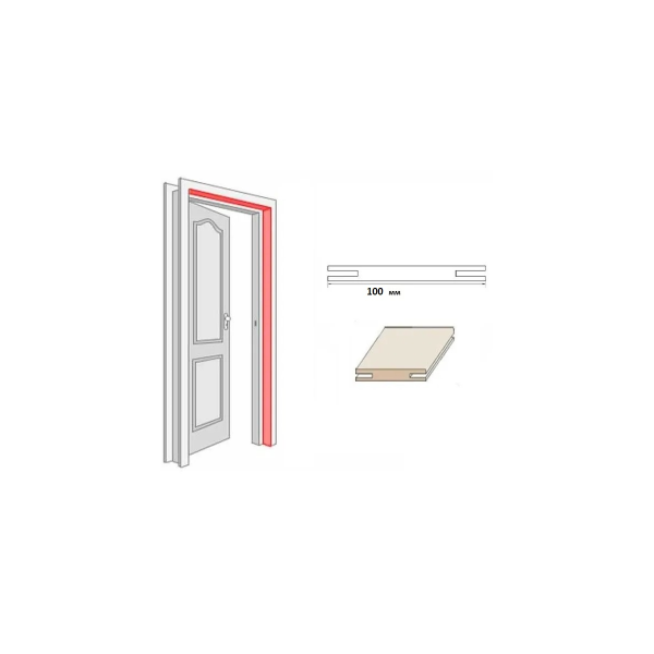 Доборный элемент ТЕЛЕСКОП 10х100х2070 ПВХ белый Доборный элемент ТЕЛЕСКОП 10х100х2070 ПВХ белый