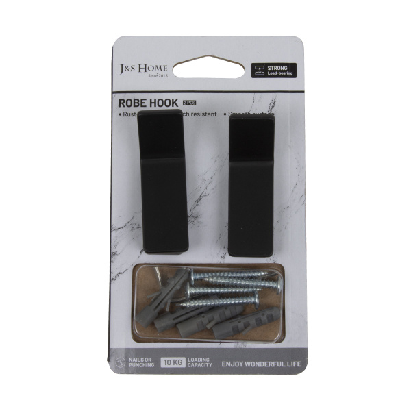 Крючок для ванной комнаты J&S Home двойной черный JS186003