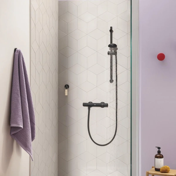 Сместель для душа GROHE Precision термостат, DN 15, черный матовый (345942430)