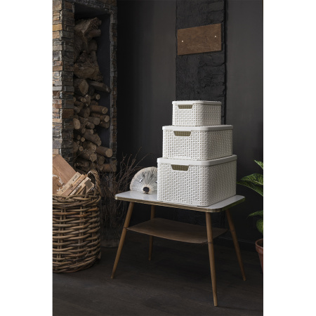 Корзина Curver STYLE для хранения с крышкой L, 30л светло-серый