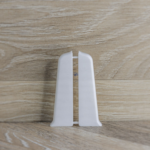 Торцевые для плинтуса 70мм "Деконика", 001 Белый