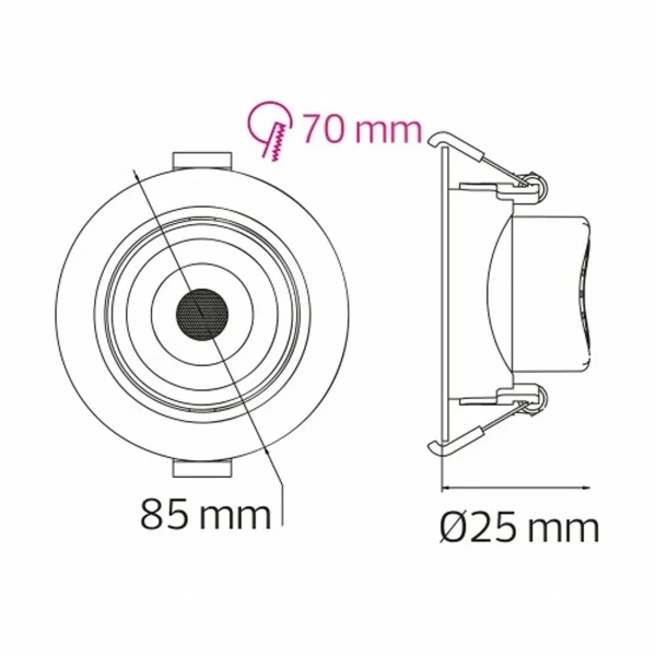 Споты потолочные ROUND  016-053-1005 5W WHITE 3CCT 170-265V