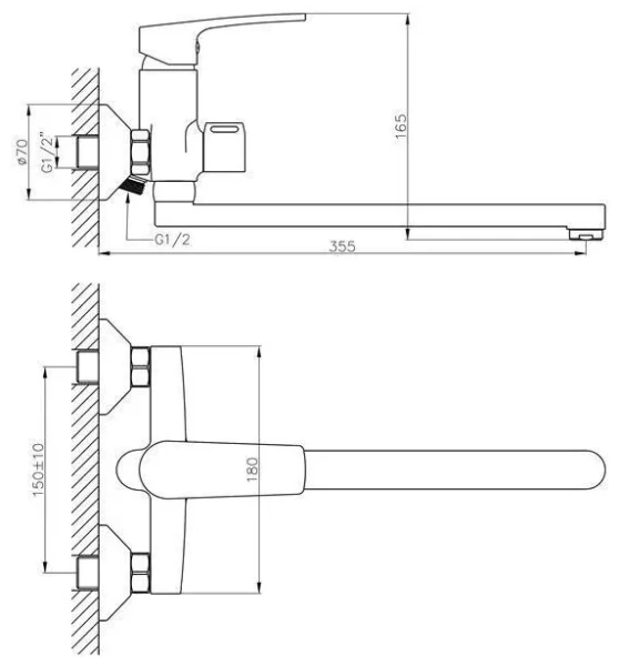 Смеситель в/д Haiba HB 22587 хром